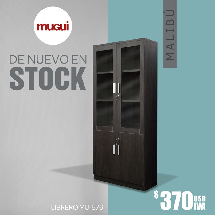 Biblioteca con puertas de vidrio MU-576