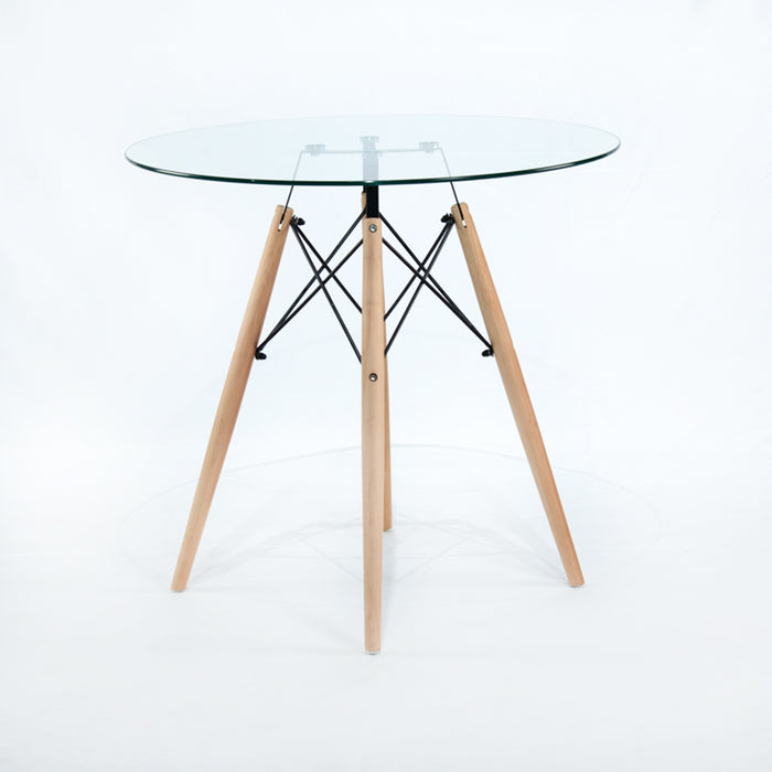 Mesa Eames T-273 en vidrio
