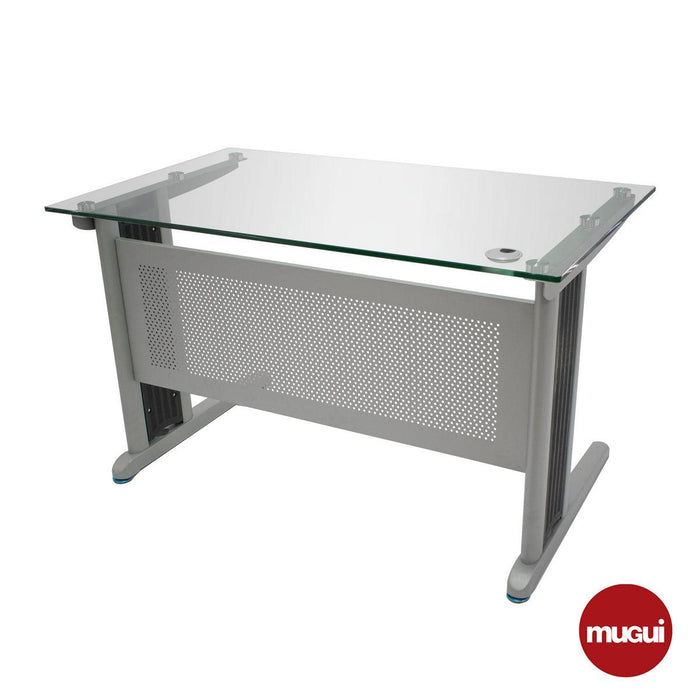 Escritorio con sobre de vidrio recto 120cm - MueblesMugui