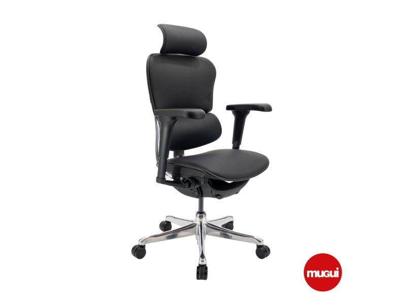 Silla ergonomica Premium en cuero COM-3100