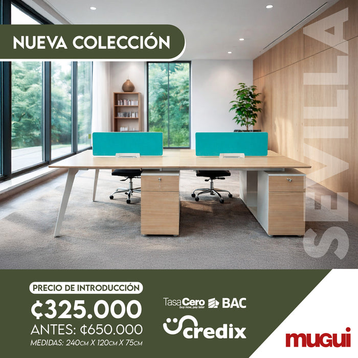 Estacion de trabajo 4 personas de 240cm OZ410528